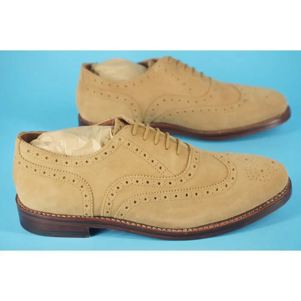 Allen Edmonds Hendrix Wingtop Oxford Suede Lace Up Dress Shoes SZ 9.5 New $495
